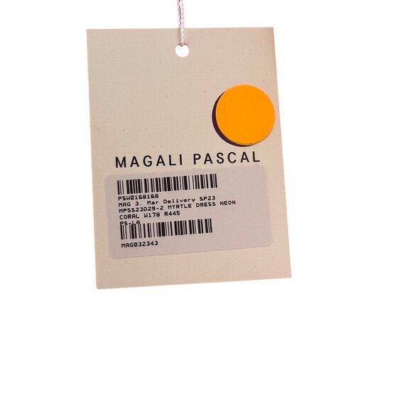 Magali Pascal Myrtle Wrap Mini Dress Neon Coral Gauze Boho Resort Chic Sz S NEW - Picture 13 of 13